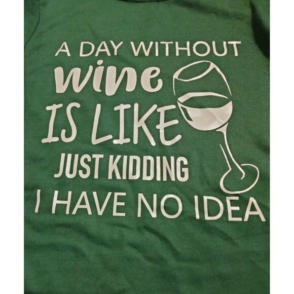 Lilicloth Funny Green Wine-Themed Size Large Crewneck Sweatshirt Long Sleeve - Picture 3 of 8